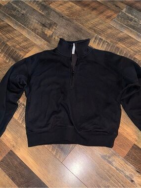 Fabletics Black Half-Zip Pullover Sweatshirt